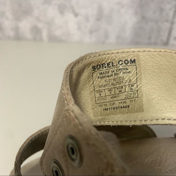 Sorel Torpeda Slide II Leather Sandals in Sahara Fossil - Picture 8 of 10